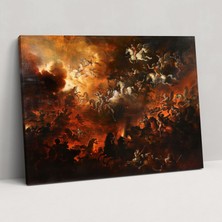 Popcas  Barok Kanvas Tablo Savaş Sahnesi Duvar Sanatı