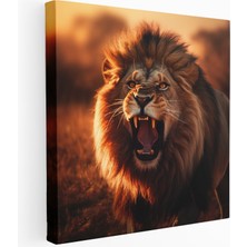Popcas  Kükreyen Aslan Dekoratif Tablo / Duvar Sanatı / Kanvas Duvar Tablosu