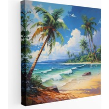 Popcas  Kumsal Kanvas Tablo Tropikal Cennet Ev Dekorasyonu Için