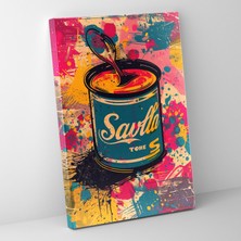 Popcas  Andy Warhol Renkli Pop Sanat Kanvas Tablo Çorba Kutusu Duvar Dekorasyonu