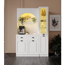 Guneystore Armoni Black Midi Kahve Köşesi Sağ Vitrinli Komple Mdf