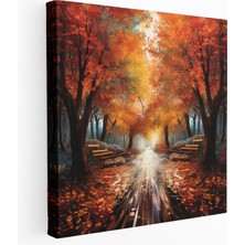 Popcas  Sonbahar Koleksiyonu Yol Dijital Baskı Kanvas Tablo