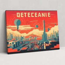 Popcas  Blockchain Temalı Retro Kanvas Tablo Duvar Sanatı Tipografi