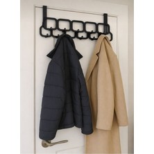 Kapı Arkası Çoklu Askı Aparatı – Dolap ve Banyo Için Yer Kaplamaz Askılık Organizer 11 Kancalı Siyah