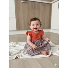 Efemkids 3/18 Ay Kız Bebek Elbise Pamuklu Fırfır Detaylı Yenidoğan Elbise Terleme Yapmaz