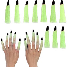 Skygo Karanlıkta Yanan Halloween Cadılar Bayramı Siyah Cadı Tırnakları 10 Adet