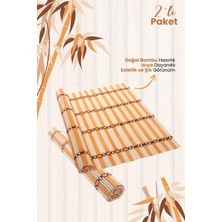 Rubi Porselen 2'li Bambu Katlanabilir Doğal Hasırlık