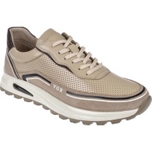 Voyager Hakiki Deri Yazlık Erkek Spor Ayakkabı Sneaker VOY-684   Bej