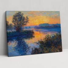 Popcas  Gün Doğumu Nehir Kanvas Tablo Duvar Sanatı