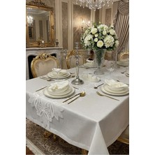 Çt Çeyizci Tekstil 12 Kişilik Masa Örtüsü Takımı, Masa Seti 12 Kişilik 26 Parça 160X220CM