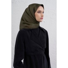 Armine Sura Saf Ipek Eşarp Ist 9415 -  03 Haki  Düz Desen