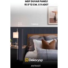 Dekoryap Mdf Lambiri 12X91.5 cm Antrasit Duvar Paneli