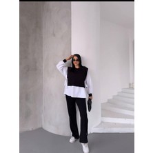 Gala Stil Gala Gömlek Detaylı Kadın Alt-Üst Takım