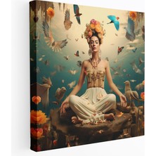 Popcas  Frida Kahlo Duvar Sanatı Kanvas Tablo - Ev Dekorasyonu Duvar Sanatı Yüzen Elementler