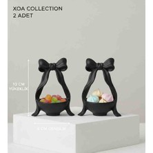 Xoa Collection Minik Charm | Modern 2'li Fiyonk Figürlü Kahve Yanı Sunumluk - Çerezlik Takımı