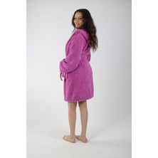 Reina Teks Welsoft Sabahlık Kapüşonlu Peluş Bornoz 1 Adet Çift Cepli Unisex