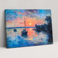 Popcas  Huzurlu Liman Monet Kanvas Tablo Ev Dekorasyonu
