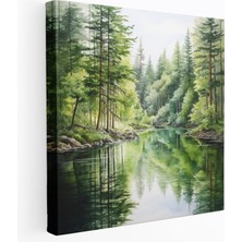 Popcas  Yeşil Çam Kanvas Tablo Dekoratif Tablo