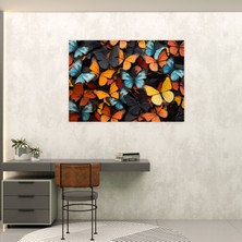 Popcas  Gerçekçi Koleksiyon Kurutulmuş Kelebekler Kanvas Tablo