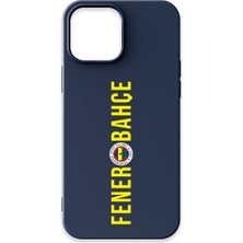 iPhone 13 Pro Max Uyumlu Fenerbahçe Dikey Yazı Lacivert Silikon Lisanslı Telefon Kılıfı