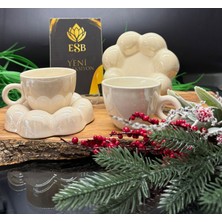 Esbeycam Papatya Desenli Beyaz 2 Li Fincan