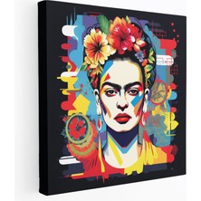 Popcas  Frida Kahlo Kanvas Tablo - Dijital Illüstrasyon Isyankar Ruh Cesur