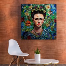 Popcas  Frida Kahlo Mozaik Kanvas Tablo - Frida Kahlo Mozaik Sanat Eseri Duvar Sanatı Dayanıklılık