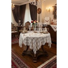 Çt Çeyizci Tekstil Iğne Oyası Tek Masa Örtüsü Çeyizlik Dantel Masa Örtüsü Kare