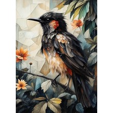 Bedeko Dala Konmuş Minik Kuş Mdf Ahşap Tablo