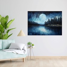 Popcas  Dünya Kanvas Ay Işığında Huzur Kanvas Tablo