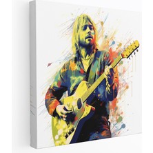 Popcas  Kurt Cobain Kanvas Tablo - Dijital Sanat Duvar Dekoru - Kurt Cobain Duvar Sanatı Modern Ev Dekorasyonu