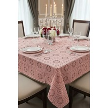 Çt Çeyizci Tekstil Özel Tasarım Dantel Güpür Masa Örtüsü 150X220CM Pudra