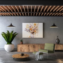 Popcas  Kuru Çiçek Suluboya Kanvas Tablo Duvar Sanatı