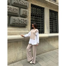 Gala Stil Gala Gömlek Detaylı Kadın Alt-Üst Takım