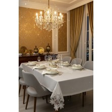 Çt Çeyizci Tekstil 12 Kişilik Masa Örtüsü Takımı, Masa Seti 12 Kişilik 26 Parça 160X220CM