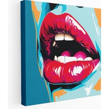 Popcas  Pop Art Öpücük Kanvas Tablo - Öpücük Duvar Sanatı Tutkulu Kanvas