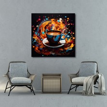 Popcas  Modern Dijital Sanat Kanvas Tablo Kahve Temalı Duvar Dekorasyonu