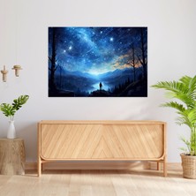 Popcas  Yıldızlı Gece Galaksi Duvar Sanatı Dağınık Yıldızlar