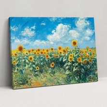 Popcas  Ayçiçek Tarlası Kanvas Tablo Claude Monet Duvar Sanatı