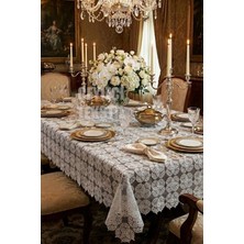 Çt Çeyizci Tekstil Iğne Oyası Tek Masa Örtüsü Çeyizlik Dantel Masa Örtüsü
