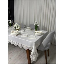 Çt Çeyizci Tekstil 12 Kişilik Masa Örtüsü Takımı, Masa Seti 12 Kişilik 26 Parça 160X220CM