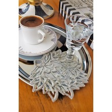 Rubi Porselen Fowers Model Dekoratif Güpür Dantel 6'lı Kahve Kokteyl Sunum Peçetesi