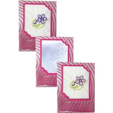Elif Mira 3’lü Özel Paket Premium Kadın Işlemeli Mendil Seti  %100 Pamuk 28X28 cm