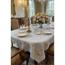 Çt Çeyizci Tekstil Masa Örtüsü, Dijital Baskılı Kanaviçe Tek Masa Örtüsü, Desenli Leke Tutmaz 160X220CM Masa Örtüsü