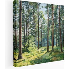 Popcas  Güneşli Gün Yeşil Çam Kanvas Tablo