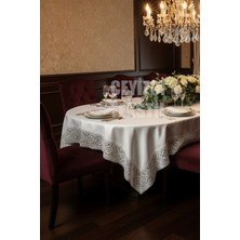 Çt Çeyizci Tekstil Tek Masa Örtüsü Pitikare 160X220CM | Dantelli Yemek Masası Örtüsü 160X220CM Tek Masa
