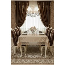 Çt Çeyizci Tekstil Kadife Tek Masa Örtüsü 160X220CM | Dantelli Yemek Masası Örtüsü 160X220CM Tek Masa