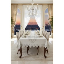 Çt Çeyizci Tekstil 12 Kişilik Masa Örtüsü Takımı, Masa Seti 12 Kişilik 26 Parça 160X220CM