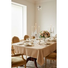 Çt Çeyizci Tekstil Colber Çizgili Masa Örtüsü 160*220 cm Kahve | Leke Tutmaz Kumaş Çizgili Masa Örtüsü