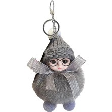 TrendyChic Peluş Gözlüklü Kız Bebek Çanta Süsü/charm Anahtarlık